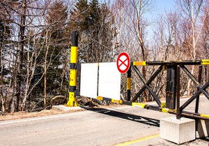 Road closed by gate